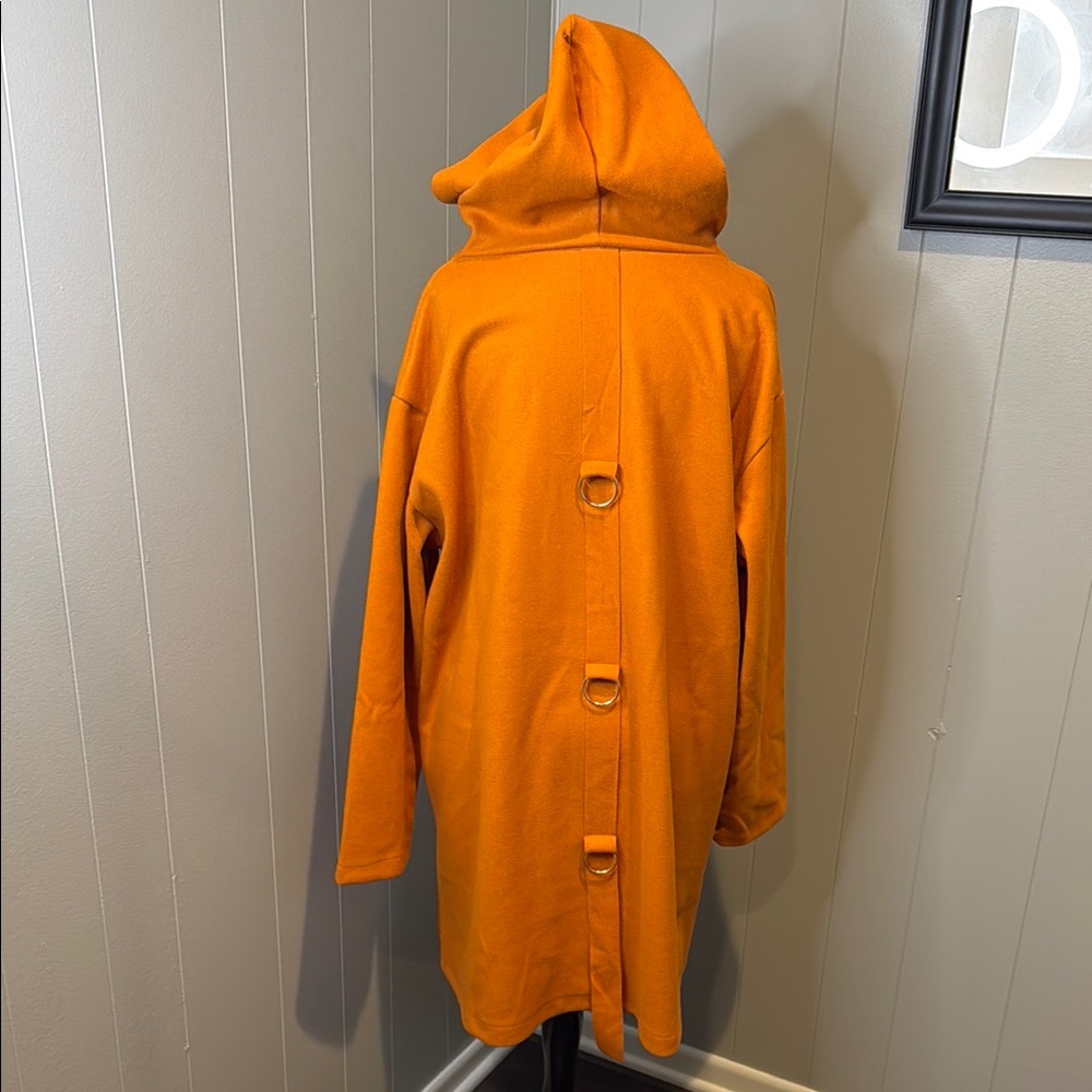 B1 Orange 3XL Women's Coat with Ring Embellishments on Back - Picture 3 of 7